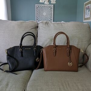 Michael Kors Ciara Large Leather Satchel